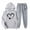 Gray, variant on USSUMA Jogger Sets for Women 2 Piece Women Hoodies Long Sleeved Pullover Sweatpant Outfits Pocket Drawstring Print Tracksuit Stretch Waist Trendy Jogger Sets Plus Size Vacation Fall Suit