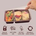 thumbnail image 4 of MHSIOAP-Bentgo Prep - 20-Piece 2-Compartment Reusable Meal Prep Containers with Lids, PFAS & BPA Free Materials, Durable, Microwave, Freezer, & Dishwasher Safe To Go Food Storage (Burgundy), 4 of 4