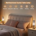 thumbnail image 4 of Crystal Lamp Touch Control Set of 2, Sliver Crystal Table Lamps with USB C+A Ports & AC Outlet, 3-Way Dimmable Nightstand Touch Lamp, Modern Bedside Table, 4 of 9