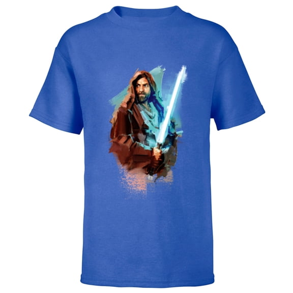 Star Wars Obi-Wan Kenobi Lightsaber - Short Sleeve T-Shirt for Kids - Customized-Royal