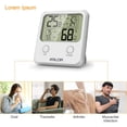 thumbnail image 4 of Termómetro higrómetro digital, higrómetro digital de temperatura interior con monitor de pantalla Temperatura y humedad más grandes para el hogar y la oficina, 4 of 6