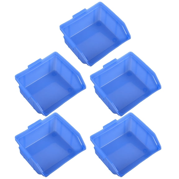 SKISUNO 5-Pack Stackable Plastic Storage Bins for Tool Organization, Garage, Shed, and Home Storage Solutions