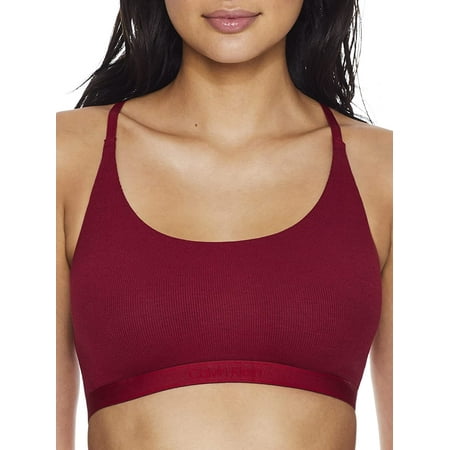 

Calvin Klein Womens Pure Ribbed Unlined Bralette X-Small Rebellious