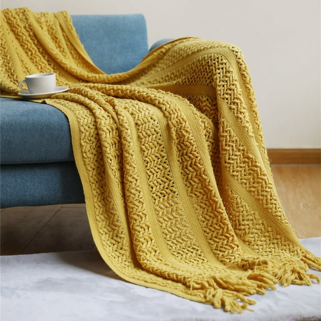 Dvkptbk Sofa Cover Blanket, Solid Color, Summer Office AIRconditioning Nap Blanket, Knitted Small Blanket