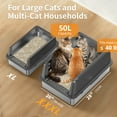 thumbnail image 5 of Jumbo Stainless Steel Litter Box, High Sided Metal Cat Litter Box for Large Cats & Multiple Cats, Odor Control, Anti-Leak & Easy Clean, 5 of 7