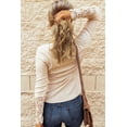 thumbnail image 5 of Women's Ribbed Long Lace Sleeve Tunic Tops Buttoned V Neck Sweater Shirts, 5 of 5