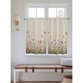 thumbnail image 2 of Watercolor Flowers Bathroom Window Curtain, Spring Daisy Floral Butterflly Beige Light Filtering Coffee Kitchen Curtains, Bedroom Living Room Curtains 2 Panel 84"x54", 2 of 6