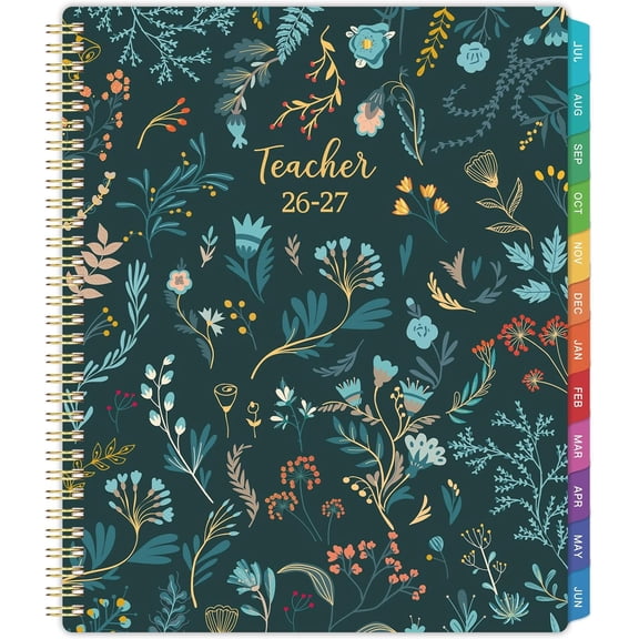 Teacher Planner 2026-2027- Teacher Planner, Teacher Lesson Planner from July 2026 to June 2027, 9" x 11", Spiral Bound,Lesson Plan Book with Colourful Monthly Tabs, Inner Pocket