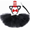 thumbnail image 4 of Falda tutú con sombrero de Dr. Seuss, disfraz para niña, conjunto de ropa para fiesta de carnaval de Halloween, faldas de tul con tutú de gato negro para niña, 4 of 5