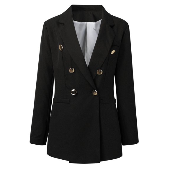 Vedolay Suit Jacket Women's Casual Puff Long Sleeve Open Front Work Office Blazers Jacket,Black XL