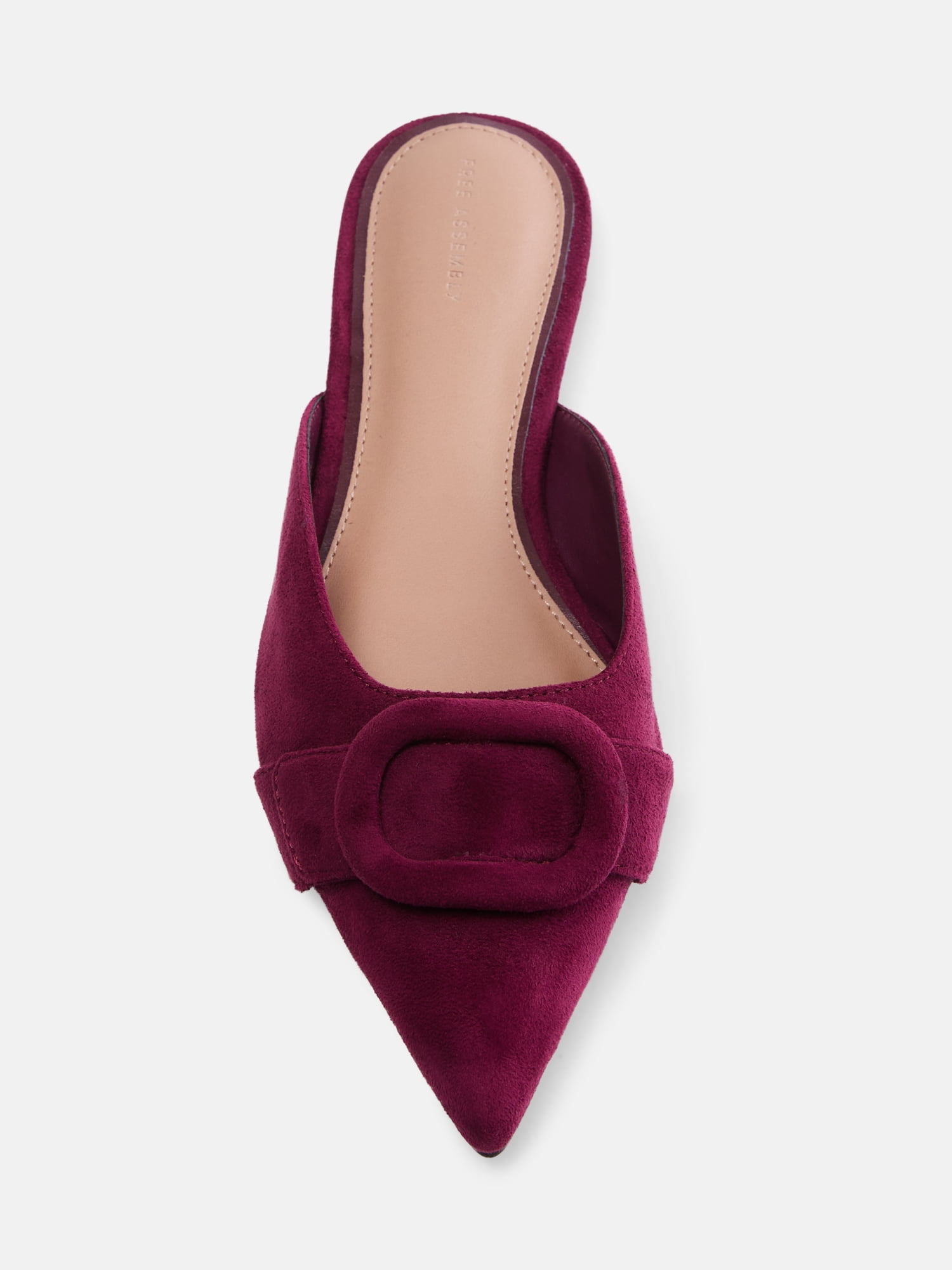 Free Assembly Women's Faux Suede Buckle Mules