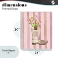 thumbnail image 3 of Tulip Cowgirl on Stripes White Framed Giclee Art, design by Nina Jacobs, 3 of 9