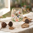 thumbnail image 5 of Stemless Glass 4.5 Inch Decorative Floral Butterfly Clear Cup, Aesthetic Gold Rimmed Glass for Drinks, Housewarming Gift for Her Home Kitchen Drinkware, 5 of 8
