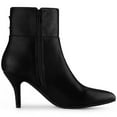 thumbnail image 3 of BLISSFUL STEP Women's Pointy Toe Buckle Stiletto Heels Ankle Boots Black 5.5, 3 of 8