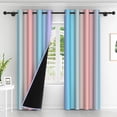 thumbnail image 2 of Lfeey Pink and Blue Ombre Curtains, Blackout Curtain for Bedroom/Living Room, 42x96 inch, Set of 2, 2 of 6