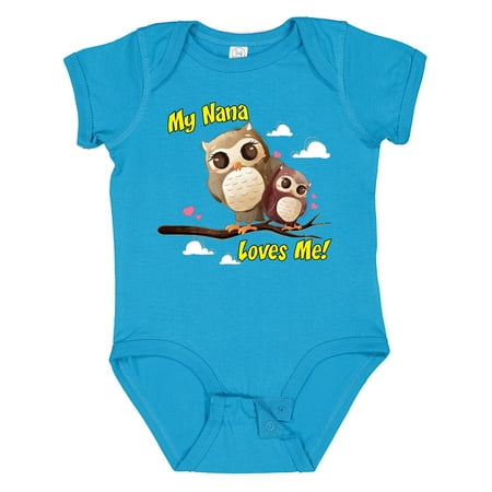 

Inktastic My Nana Loves Me Owl Gift Baby Boy or Baby Girl Bodysuit