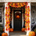 thumbnail image 6 of Artificial Maple Leaf Garland, Fall Autumn Foliage Vine, Flexible Hanging Garland for Thanksgiving, Fireplace, Front Door, Wall, Staircase, Porch and Indoor Outdoor Decoration 39.37 Inch #1, 6 of 8