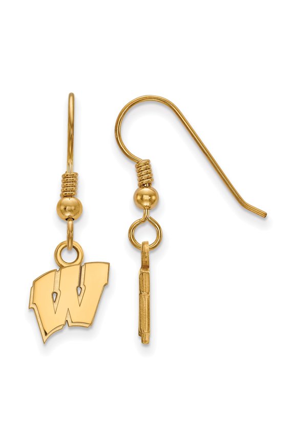 925 Sterling Silver With GP LogoArt University of Wisconsin XS Dangle Earrings; for Adults and Teens; for Women and Men