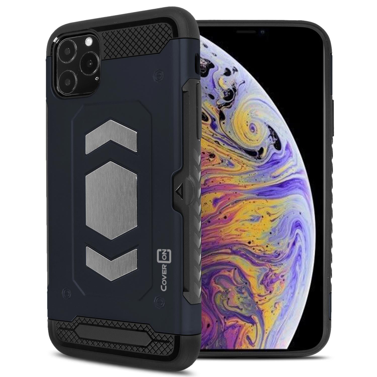 CoverON Apple iPhone 11 Pro Max Phone Case with Card Holder Slot and  Magnetic Car Mount Compatible Metal Plate