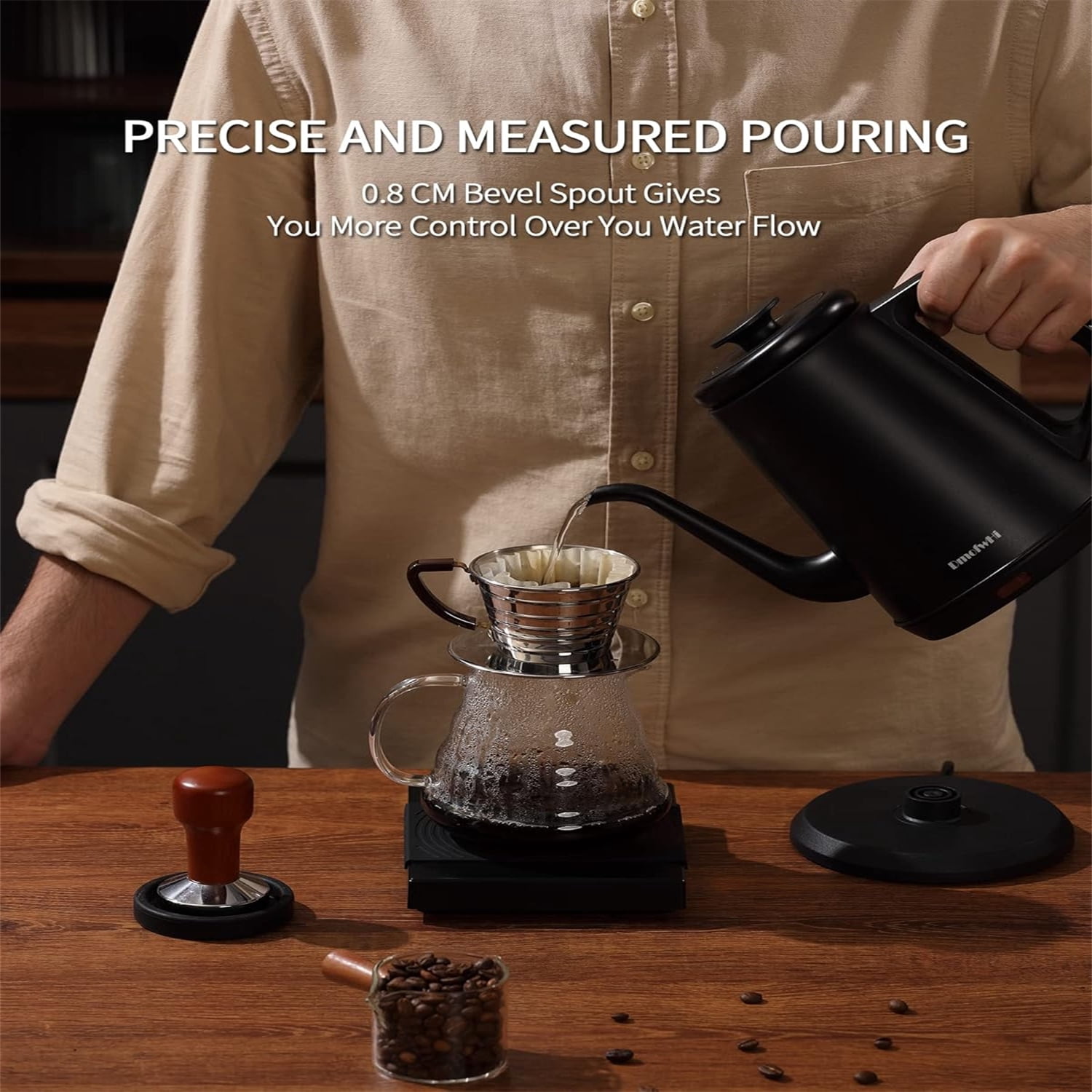 Gooseneck Electric Kettle(1.0L),1000W Electric Tea Kettle of 304 Stainless Steel,Auto Shut off