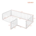 thumbnail image 7 of Kumix Twin Floor Bed with Fence and Door, Wood Floor Bed Frame for Teens, Noise-Free Low Floor Bed for Bedroom, Dorm, No Weight Capacity Limit, Easy Assembly, White, 7 of 7