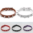 thumbnail image 1 of Flmtop Collier Réglable pour Animal de Compagnie Chiot Chat Chien en Similicuir Noir avec Rivets, Pointes et Clous, 1 of 7