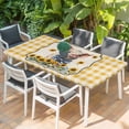 thumbnail image 2 of Pig Sunflowers Table Cloths for 5 Foot Rectangle Tables, Yellow Floral Farmhouse Checkered Rustic Patio Waterproof Elastic Fitted Tablecloths, Washable Rectangular Table Cover for Camping, 2 of 8
