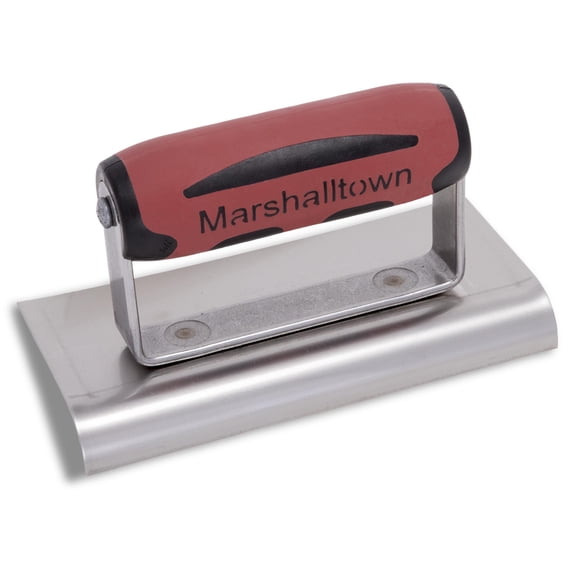 MARSHALLTOWN 136SSD Stainless Steel Hand Edgers 6 x 3 inch, 3/8 in Radius, 1/2 in Lip, Curved Ends