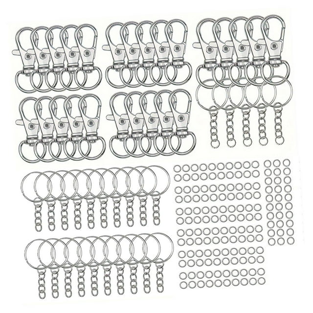 Juego de accesorios para llavero, Cordones para llaves, Clips para llavero, Anillos para llavero, para dijes, Colgantes