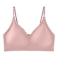 thumbnail image 2 of Jinhomg Nursing Bras for Breastfeeding Seamless Maternity Bra Wireless Classic Strip Support Nursing Bra Pink XXL, 2 of 5