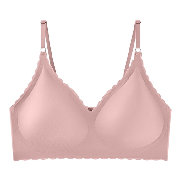 Kvture Women's T-Shirt Bra Full-Coverage Smoothing Bra Lightly Lined Seamless Soft Comfortable Sleeping Bras Pink Bra XL