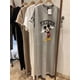thumbnail image 2 of Summer Trend New Disney Mickey Mouse Women Dress Cartoon Loose Short-sleeved Over-the-knee sexy Long T-shirt Skirt dressM Gao Jinjia LED, 2 of 2