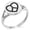 Silver, variant on Stainless Steel Peace & Love Minimalist Oval Top Polished Statement Signet Ring