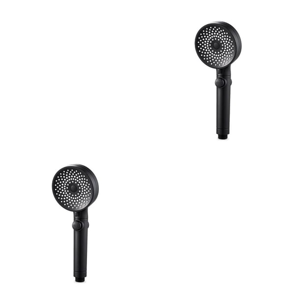 Billuyoard Cabezal de ducha de mano, cabezal de ducha de baño con aumento de presión, rociador de baño de plástico de repuesto Universal para el hogar Negro 2piezas Billuyoard CBP191551