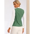 thumbnail image 3 of Blusa A Cuadros De Manga Larga Con Cuello De Pajarita Para Mujer Verde Claro S, 3 of 5
