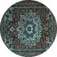 thumbnail image 1 of Ahgly Company Indoor Round Persian Light Blue Traditional Area Rugs, 4' Round, 1 of 4