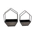 thumbnail image 1 of Sagebrook Home 14744 S/2 METAL WALL PLANTER, BLACK, 1 of 1