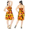 thumbnail image 5 of HAPPY BAY Women's Summer Boho Beach Halter Smocked Mini Flowy Dress Tube Top Strapless Dresses for Women One Size Pumpkin, Island View, 5 of 5