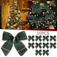 thumbnail image 2 of Christmas 10Pcs Christmas Bows Various Styles Bows Fabric Christmas Tree Garland Accessories Decoration Party Party Decorations丨Green, 2 of 9