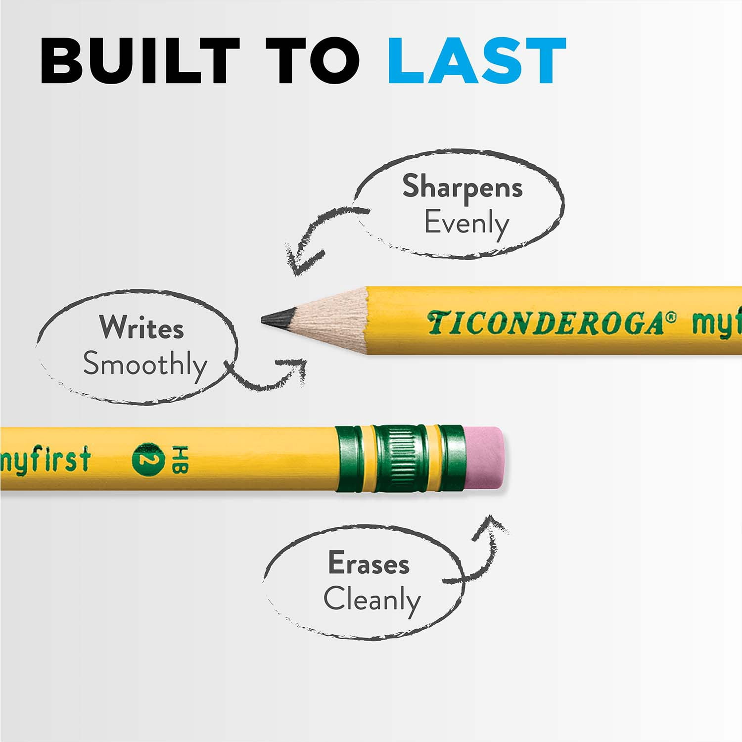 Ticonderoga Beginners Pencils with Eraser, 12 Per Pack, 2 Packs