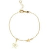 Pori Jewelers 18kt Gold-Plated Sterling Silver Star Charm Kids' Bracelet, 6" Rolo Chain