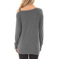thumbnail image 2 of Tops De Manga Larga Con Nudo Torcido Para Mujer Tops De Manga Larga De Un Hombro Para Mujer Mujeres Casual Manga Larga Túnica Tops Solo Hombro Color Sólido Camiseta Para Fiesta ANGGREK gris claro L, 2 of 6
