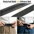 thumbnail image 6 of Mens Belt Leather Ratchet Belt for Dress Pants Casual Automatic Buckle Belt Fit 28"-46" Waist, 1 3/8" Wide, Black, X25017, 6 of 10