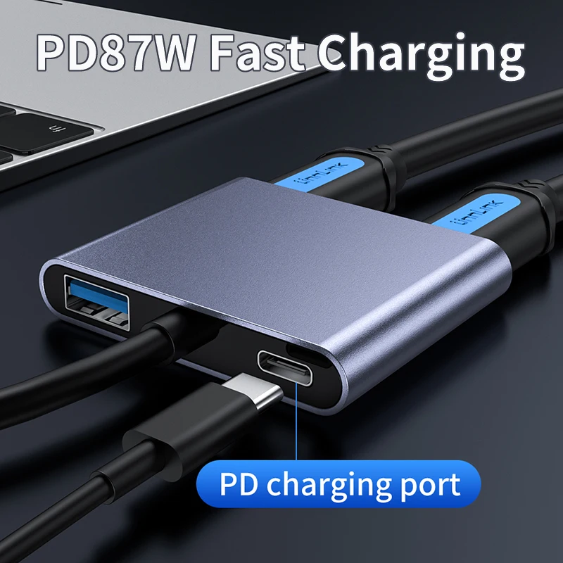 DOONJIEY 4K USB C Hub Type C to Dual HDTV USB 3.0 PD 87W Converter Adapter For Macbook Air Pro M2 M1 Extend 2 Different Screen