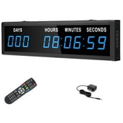 Btbsign 1.8" 9 Digits Large LED Countdown up Days Clock Blue Christmas Festival Event