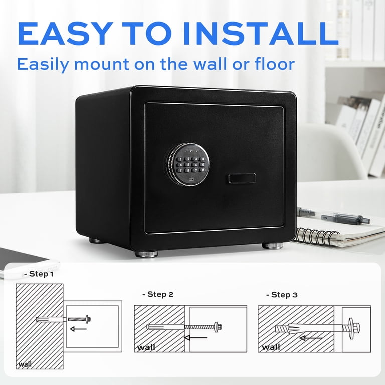 Locksworth 2.5 Cuft Large Safe Box with Digital Keypad,1 Shelf