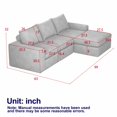 thumbnail image 2 of SOULART 99" Boneless Couch, Black L-Shaped Sectional Sofa with Chaise and 3 Pillows, Modern Couches for Living Room, No Assembly Required, 2 of 9