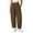 Brown(Women Pants), variant on Womens Gingham Check Wide Leg Pants Elastic Waist Drawstring Casual Lounge Trousers Pockets