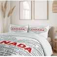 thumbnail image 6 of Ambesonne Canada Duvet Cover Sets, Canadian Regions Calligraphy, 2-Queen, Dimgray Vermilion White, 6 of 7