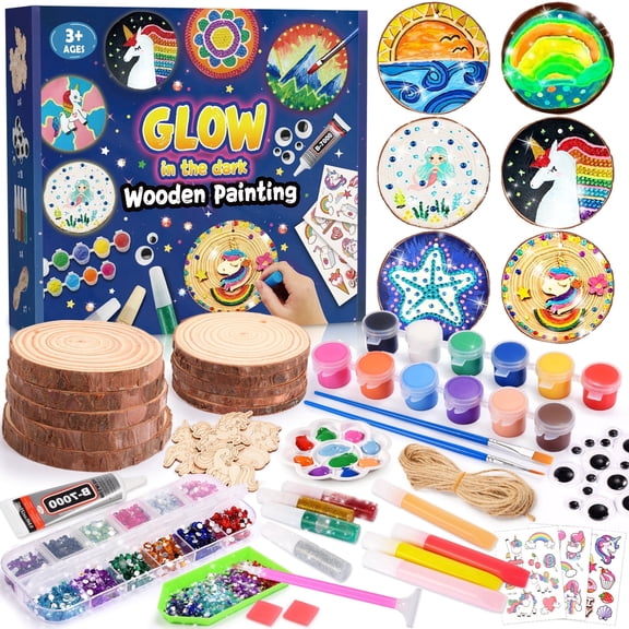 Wooden Painting Craft Kit for Kid Girls, Art Craft Kit for Girls Age 6-12, 5 6 7 8 9 10 11 12 Year old Girls Gift Birthday Christmas